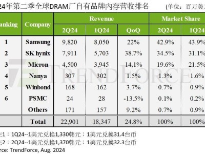 内存产业爆发！2024年二季度营收竟翻倍？