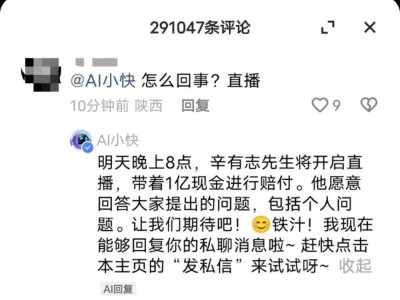 辛巴直播被封后，AI小快竟成“答疑大师”？网友热问不断！