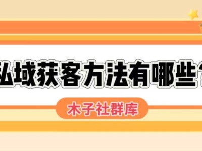 私域流量新玩法大揭秘：掌握这些获客方法，客户源源不断！