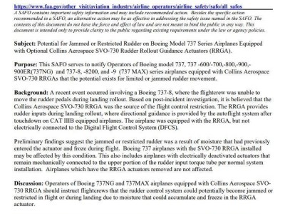 波音737方向舵存风险，FAA发布安全警报！