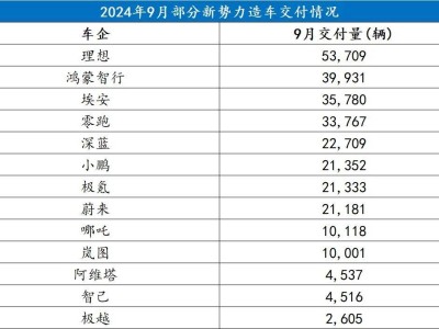 9月新势力销量出炉，股市之外谁更“疯狂”？