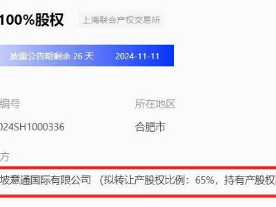 新加坡意通国际转让安徽意通65%股权，底价2.52亿，意欲何为？