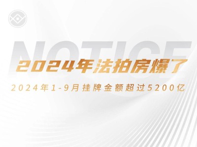 2024年法拍房市场火爆！1-9月挂牌金额已超5200亿！