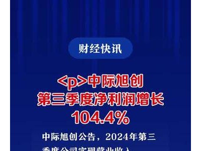 <p>中际旭创：第三季度净利润增长104.4%</p>