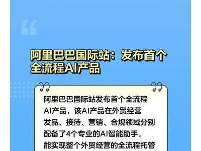 阿里巴巴国际站：发布首个全流程AI产品