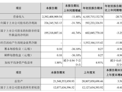 宝新能源：2024年前三季度净利润5.92亿元 同比下降8.19%