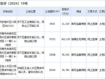 济南CBD西区楼面价又涨了，历下大厦东地块1.5万元/平方米起拍