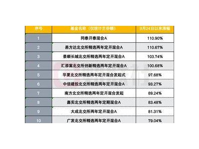 北交所成新宠！4只主动权益基金净值翻倍，领跑市场反弹潮