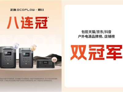 正浩EcoFlow双11大放异彩，蝉联多平台冠军，稳坐移动电源市场头把交椅！