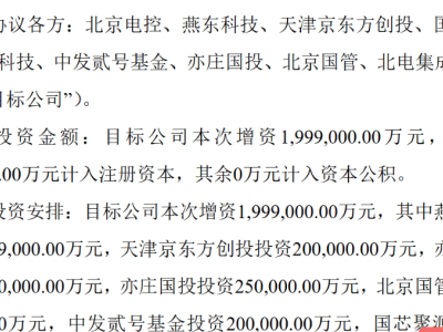 京东方A：拟通过全资子公司增资用于12英寸集成电路生产线项目