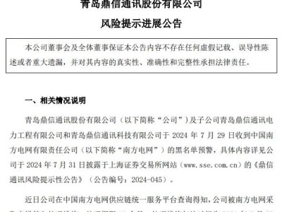 鼎信通讯遭南方电网市场禁入，三年营收或降11.55亿如何破局？