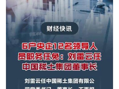 6户央企12名领导人员职务任免：刘雷云任中国稀土集团董事长