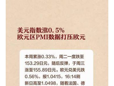 美元指数涨0.5%，欧元区PMI数据打压欧元