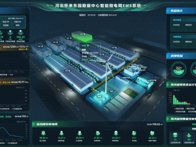 腾讯怀来东园：国内首个“风光储”数据中心微电网并网发电
