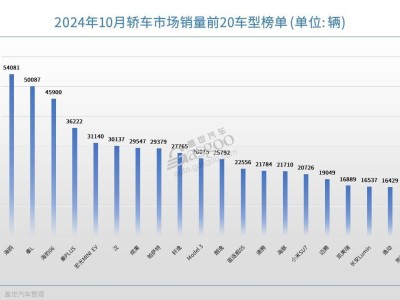 10月轿车销量榜：比亚迪霸榜前四，小米SU7月销破2万成新亮点