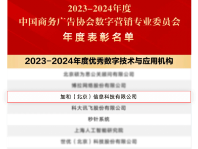 加和科技再获行业认可，荣登数字营销生态图并斩获技术大奖