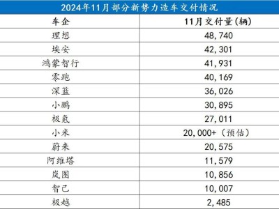 11月新势力造车销量盘点：极越困境，零跑崛起，谁将成下一家焦点？