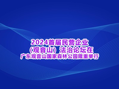 民营企业法治论坛聚首观音山，共绘法治保障新蓝图