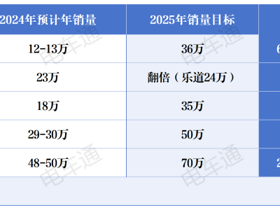 2025年车企销量目标大比拼：谁最激进？谁又选择了保守？