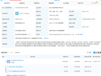 湖北新成立资源循环公司，六国化工等企业携手入股