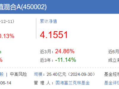 国海弹性市值混合基金暂停大额申购 近3年亏损超11%