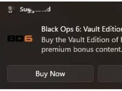微软Win11竟现《使命召唤：黑色行动6》广告？教你如何关闭