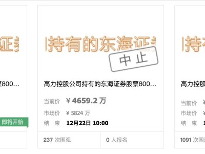 东海证券800万股拍卖再折腾，业绩连年下滑内控短板能否拖住IPO脚步？