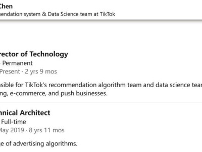 字节TikTok算法负责人陈志杰离职创业，职级变动引猜测