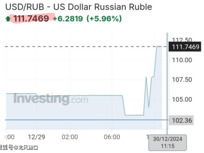 俄罗斯卢布贬值加速，1美元逼近112卢布，2025年经济前景堪忧？