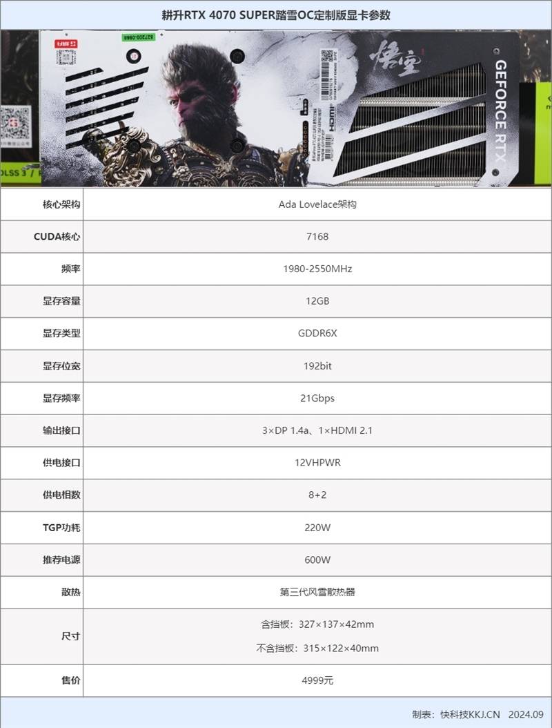 耕升RTX 4070 SUPER踏雪OC定制版显卡外包装