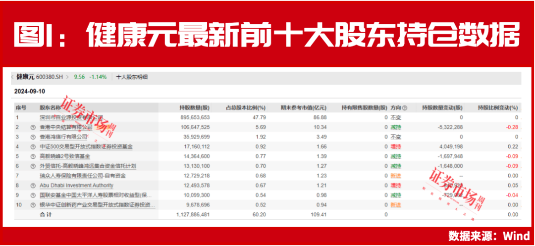 健康元前十大股东席位