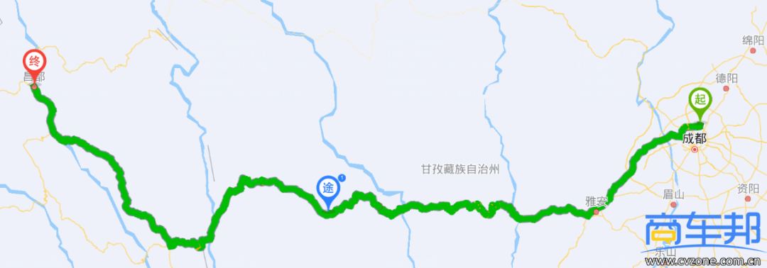 成都到昌都线路图