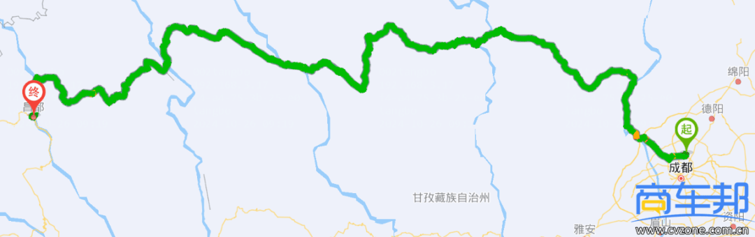 成都到昌都线路图