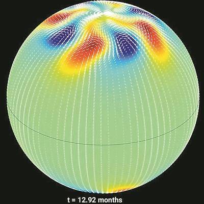 太阳极地涡旋模拟图