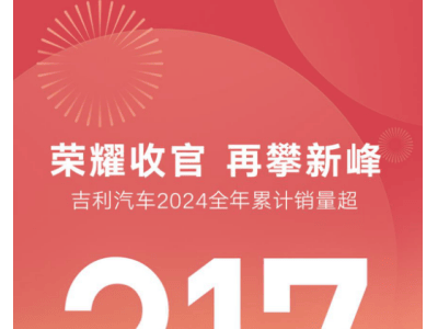 吉利新能源2024大放异彩，2025销量目标能否再创新高？