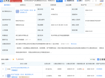 杭实集团携手子公司，4.1亿成立低空产业私募基金