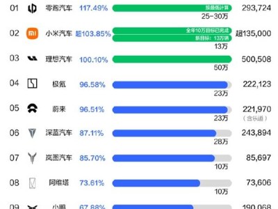 2024新势力品牌KPI战报：零跑小米理想领衔，极氪蔚来紧随其后