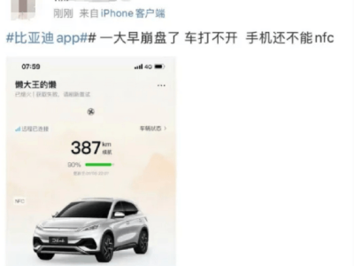 比亚迪App疑似故障致车辆无法解锁，车主急呼：何时恢复？