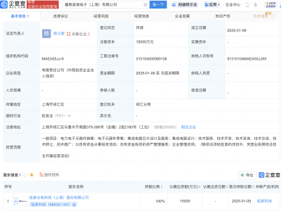 钜泉科技全资控股新公司，鑫聚泉微电子注册资本高达1.5亿