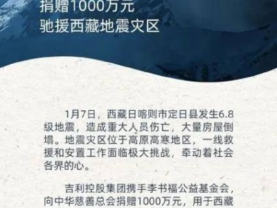 西藏地震后多家车企慷慨解囊，2025新车频发共迎汽车产业新曙光