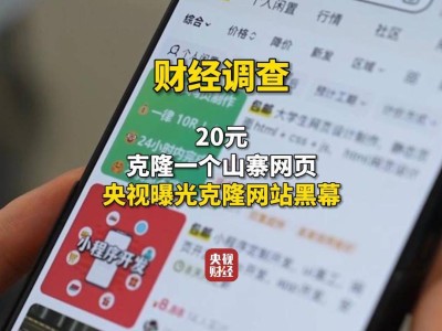 央视揭秘：克隆官网竟成电商“商品”，最低20元即可定制