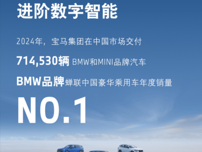 宝马2024年在中国豪华车市场再夺冠，新能源车型销量大增！