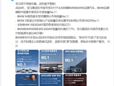 宝马集团2024年中国市场大捷，BMW蝉联豪华车销量冠军