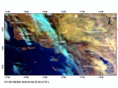 太空之眼见证：加州山火肆虐，风云三号卫星详记火情演变