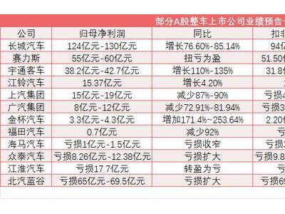 2024年车企业绩分化：长城领跑，上汽广汽等下滑，赛力斯扭亏