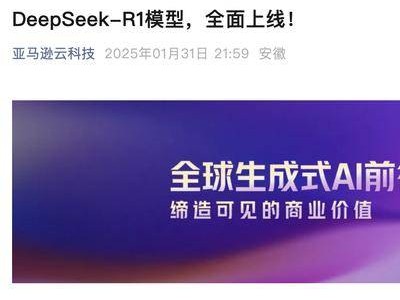 DeepSeek-R1模型正式入驻亚马逊云科技，AI能力再升级！