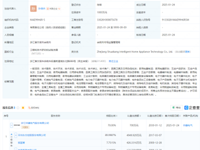 日出东方等投资成立智能家电科技公司