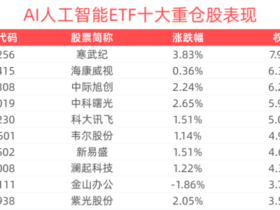 AI人工智能ETF走强：成交额破亿，融资余额攀升，产业链加速布局