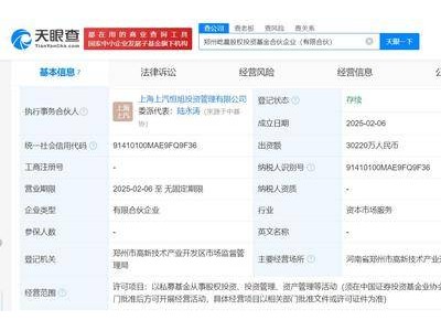 上汽集团、交通银行等携手成立股权投资基金，斥资3亿布局投资领域