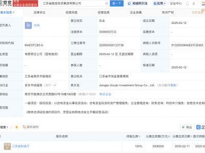 江苏省国金投资集团公司成立，注册资本300亿